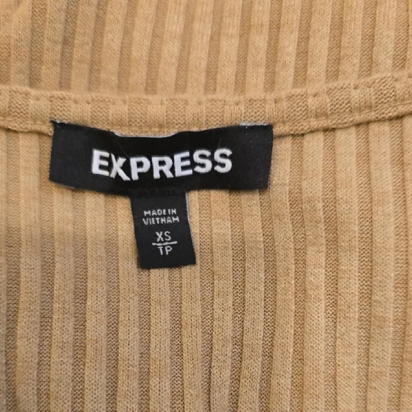 Express Camel Ribbed Wrap Tank Top - Picture 4 of 5